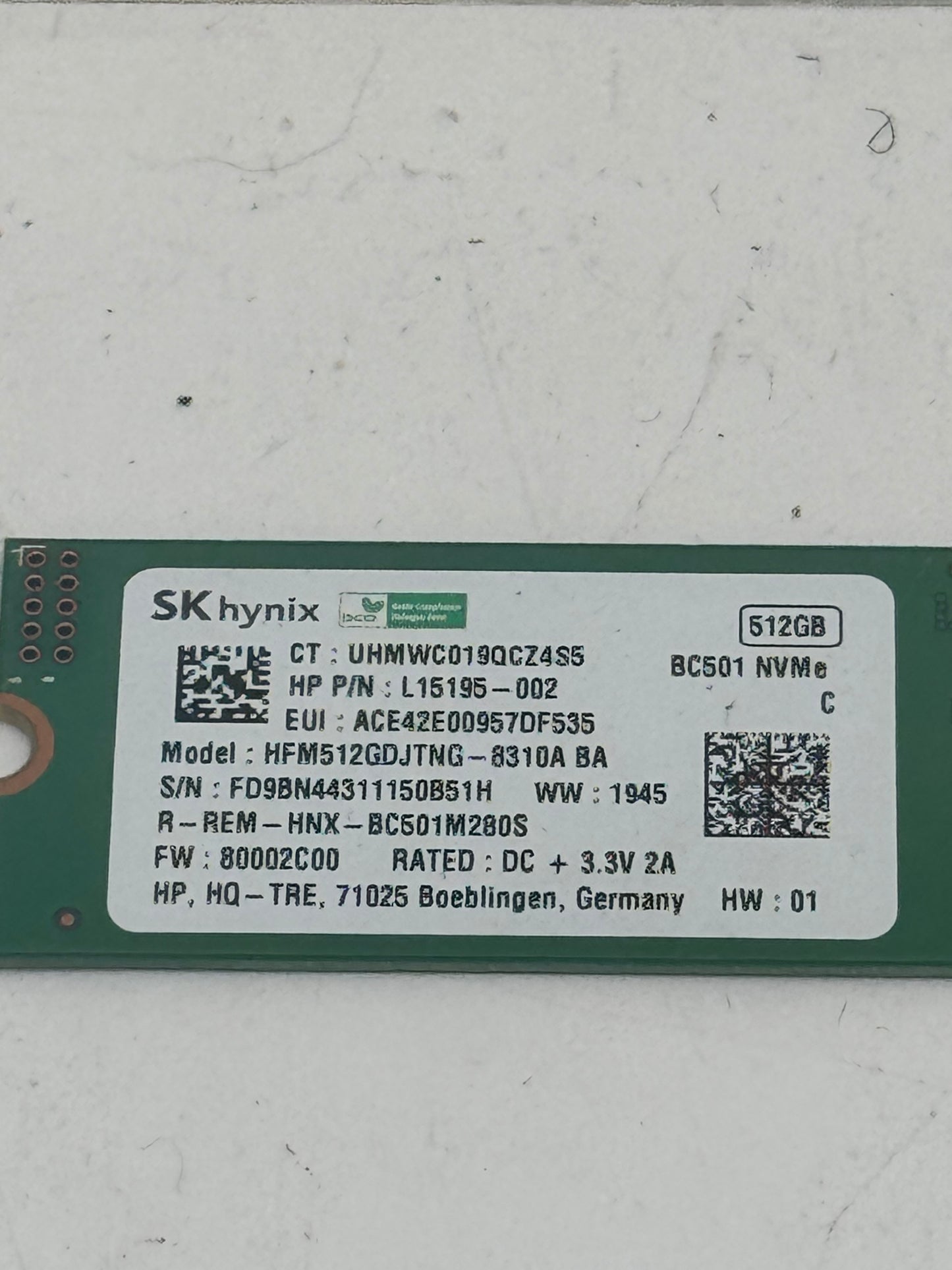 SK Hynix 512GB Gen 4 NVMe M.2 SSD