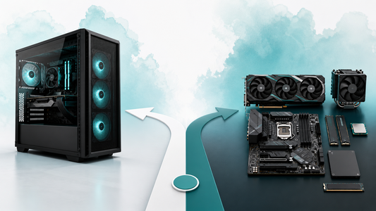 A gaming PC divided into whole-system, individual-component and hybrid selling routes