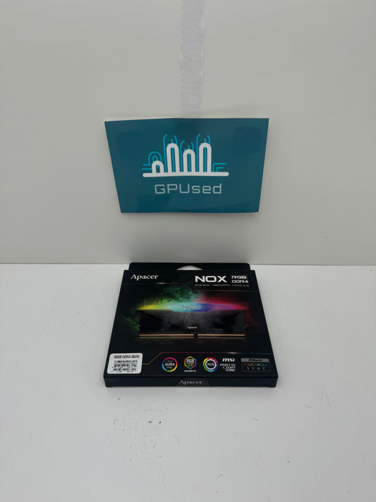 32GB (2x16GB) Apacer Nox RGB 3600MHz DDR4 RAM