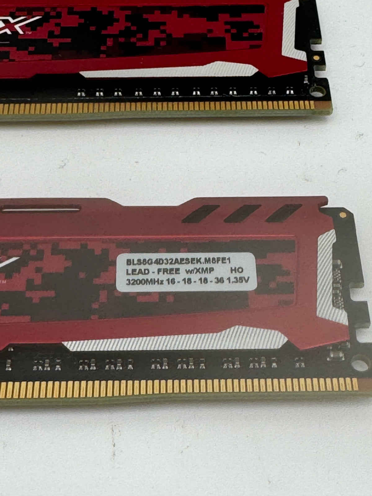 16GB (2x8GB) Red Crucial Ballistix 3200MHz DDR4 RAM