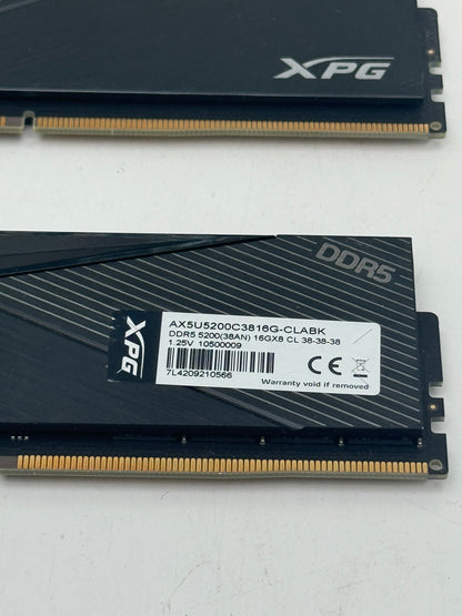 32GB (2X16GB) XPG 5200MHz DDR5 RAM