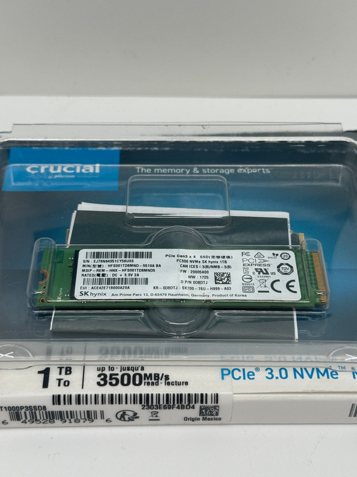 Crucial P3 1TB Gen 3 NVMe M.2 SSD, image 2