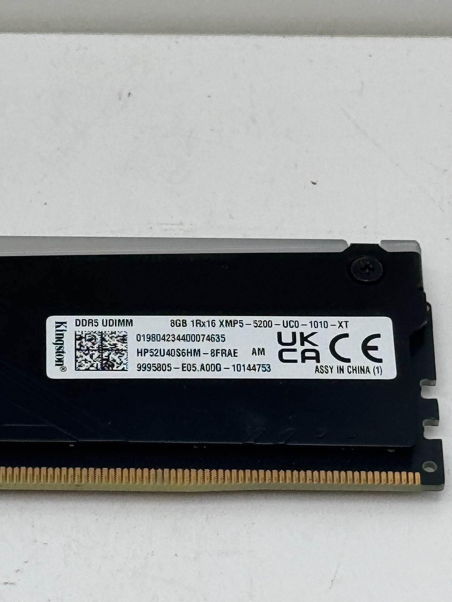 8GB (1X8GB) Kingston Fury Beast 5200MHz DDR5 RAM