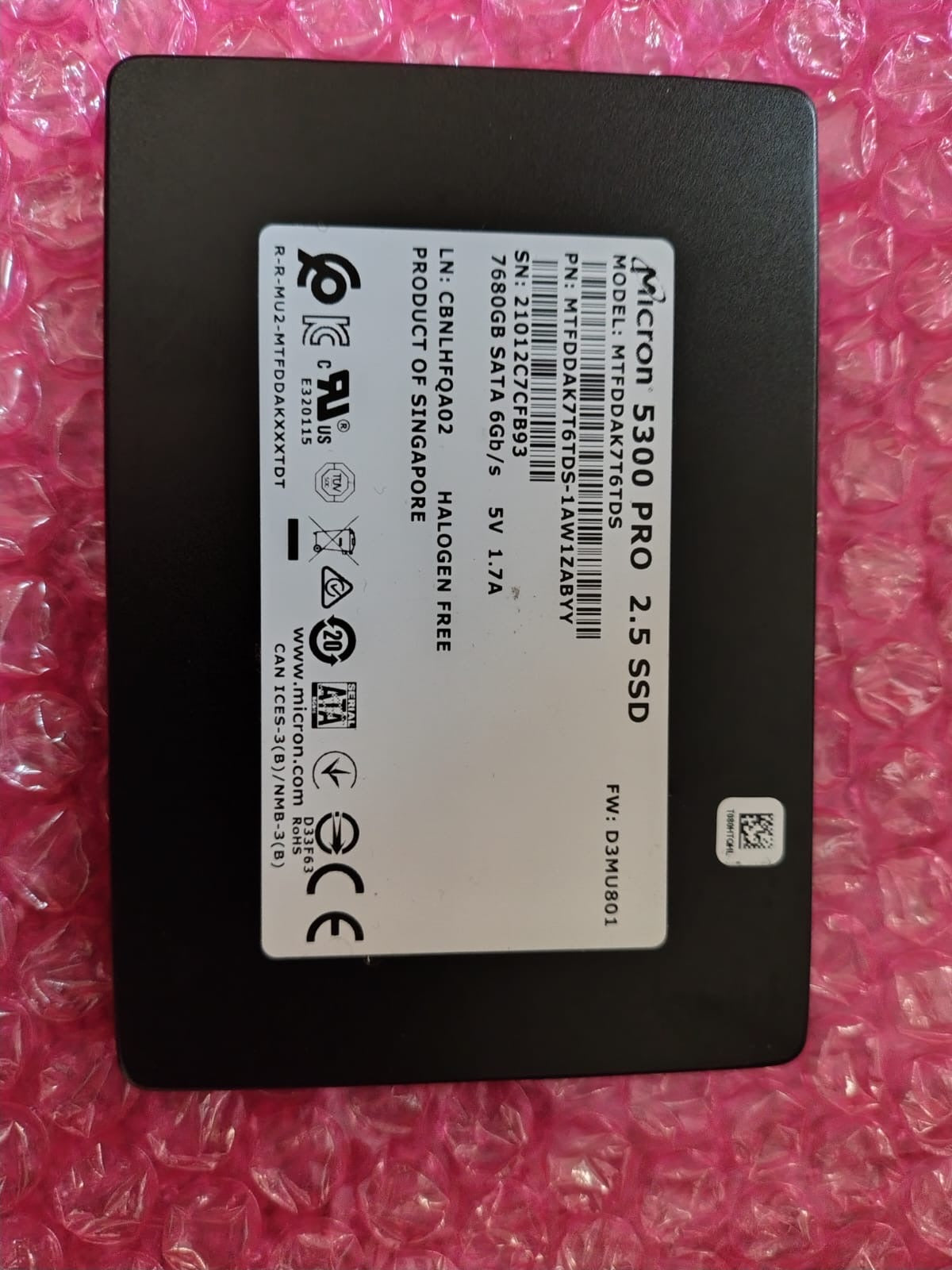 Micron 5300 PRO 7680GB 7.68TB SSD