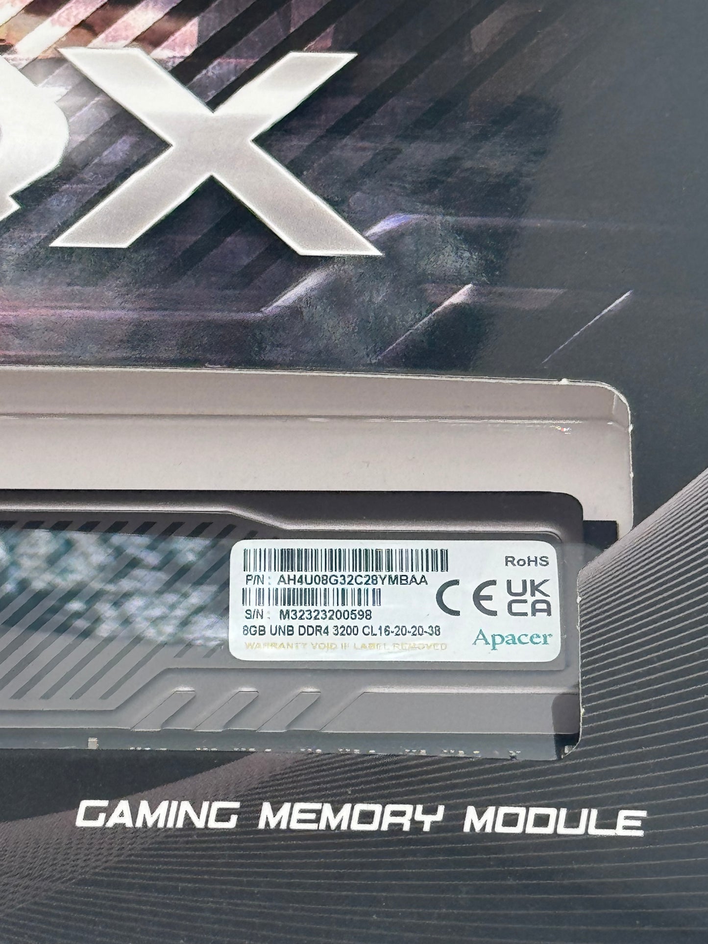 8GB (1x8GB) Apacer Nox 3200MHz DDR4 RAM