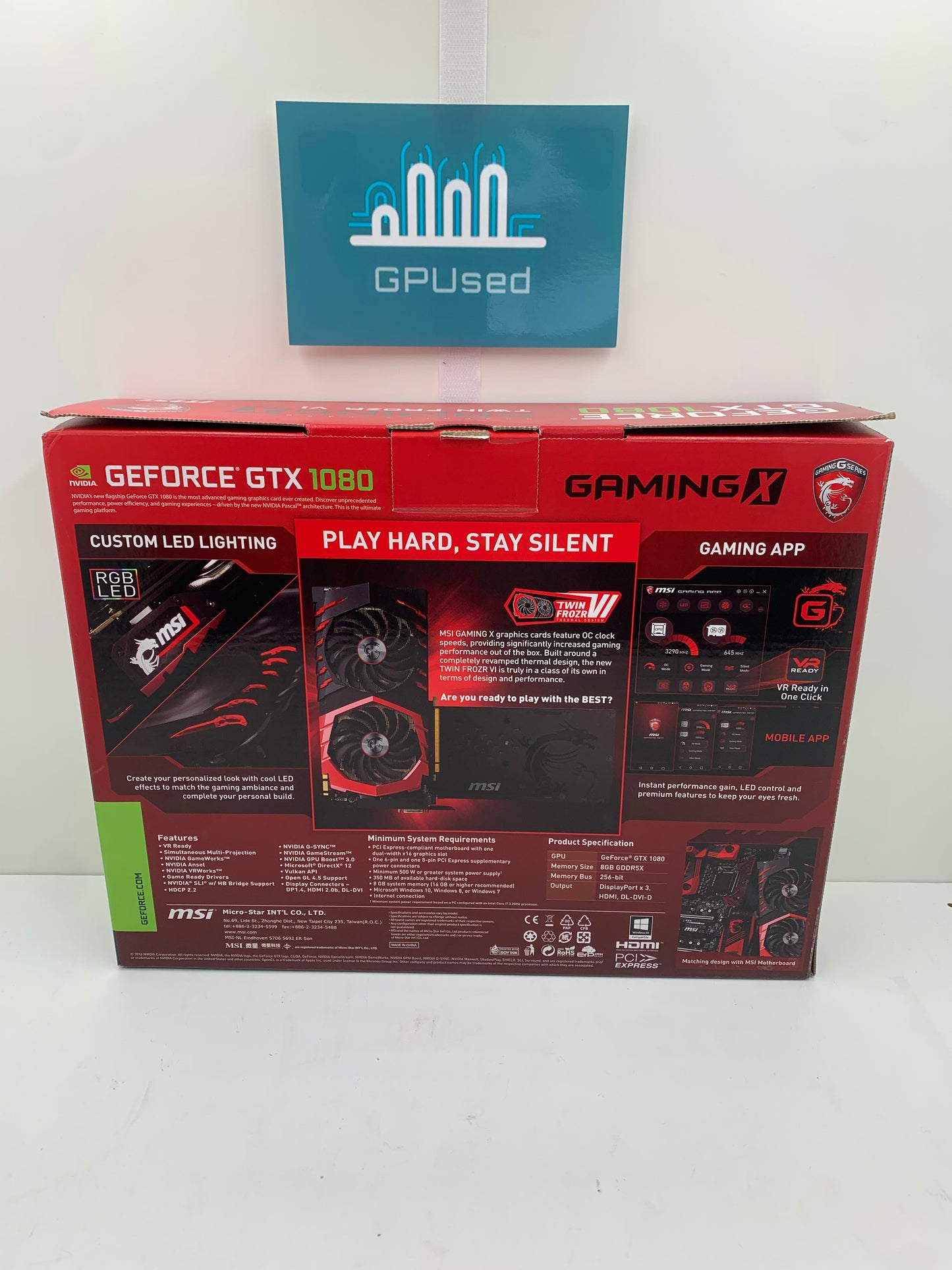MSI Nvidia GeForce GTX 1080 Gaming X 8GB GDDR5 - A