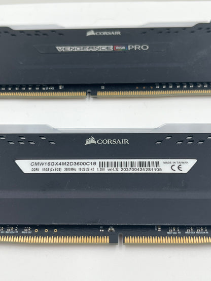 16GB (2x8GB) Corsair Vengeance Pro RGB 3600MHz DDR4 RAM