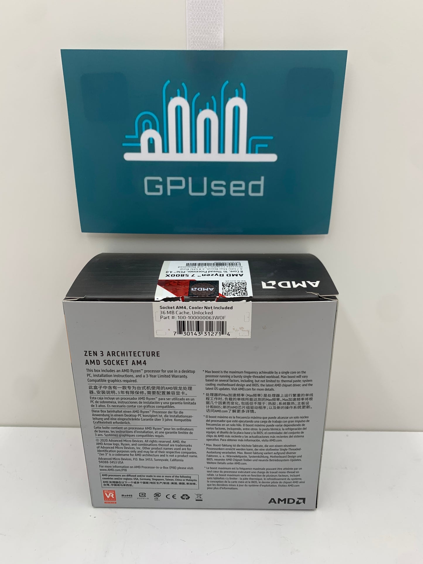 AMD Ryzen 7 5800X Processor CPU - Socket AM4 - C