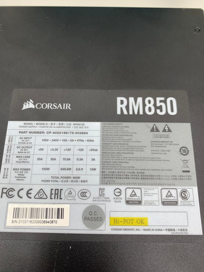 Corsair RM/RMx/RMe/TX/HX850 850W Power Supply PSU
