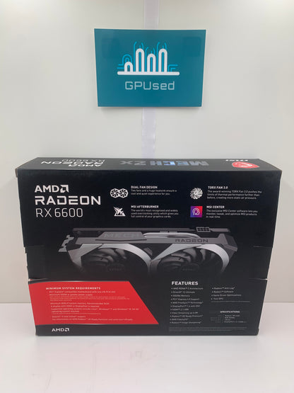 MSI AMD Radeon RX 6600 Mech 2X 8GB GDDR6 - A